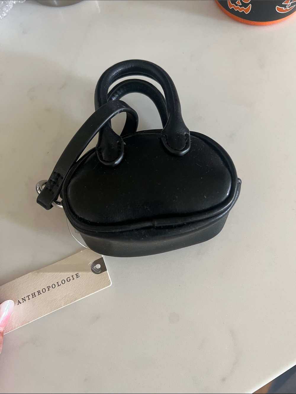 Anthropologie Black Mini Tote Keychain